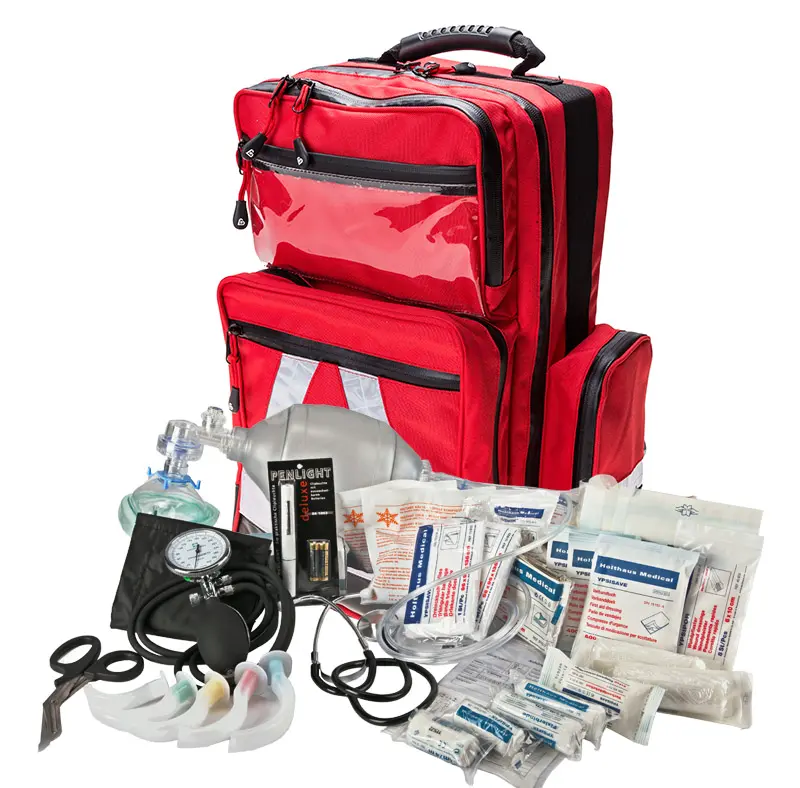 Notfallrucksack MBS Professional mit Füllung DIN 13160 Sanitätsdienst, Professional Medtex rot